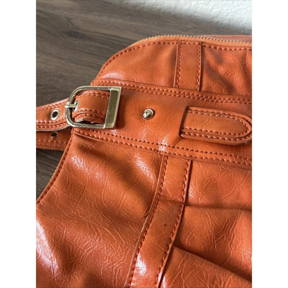 Vintage Maxx New York Orange Purse, Y2K, Zippers Leopard Print, Shoulder bag